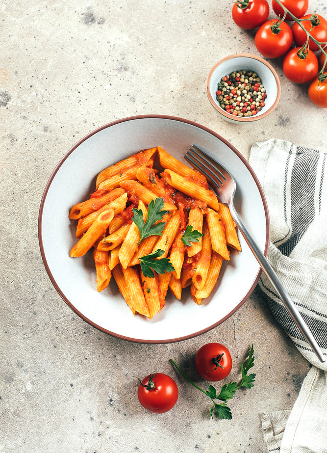 Penne Pasta With Homemade Tomato Sauce