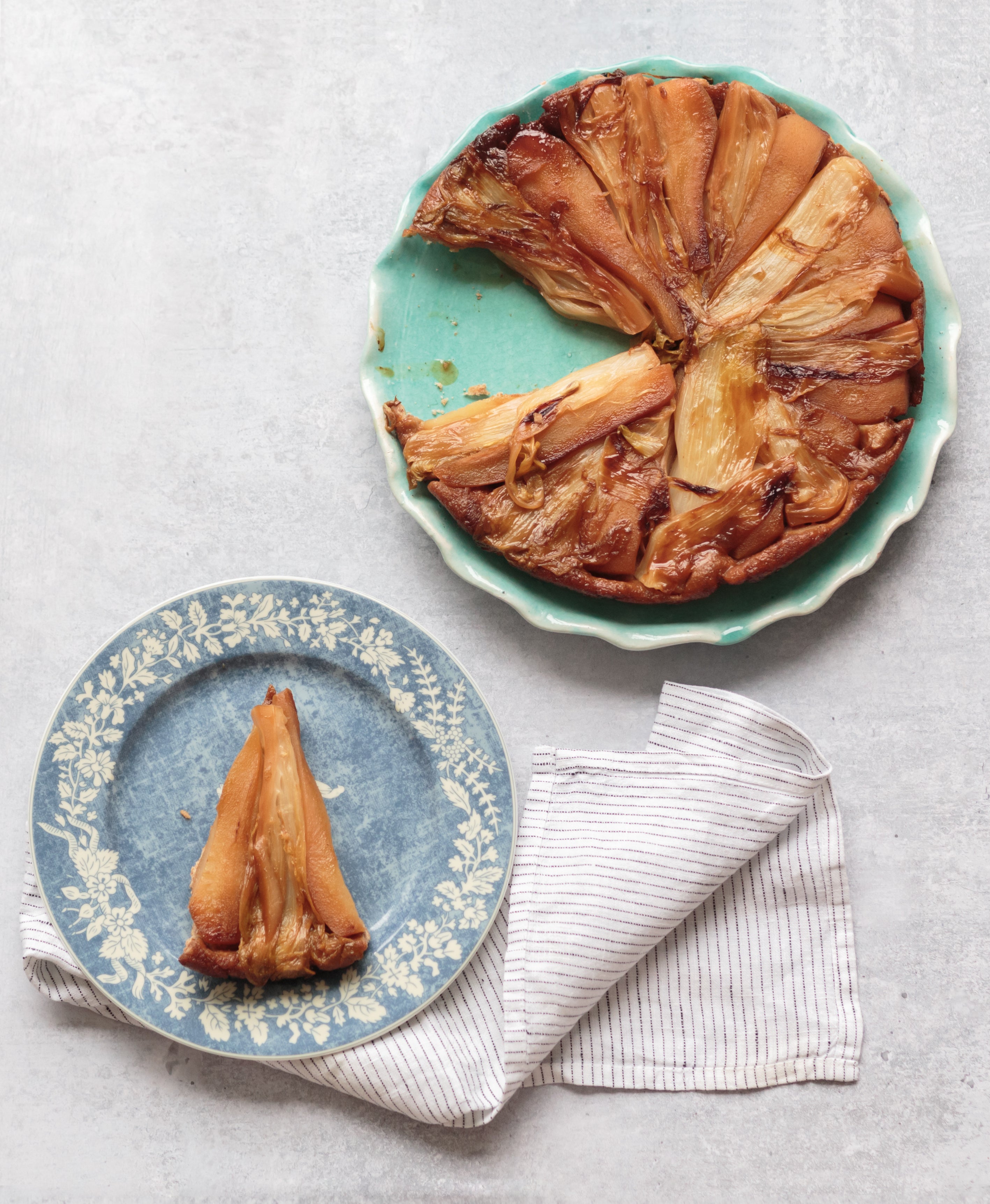 Chicory & Pear Tarte Tatin