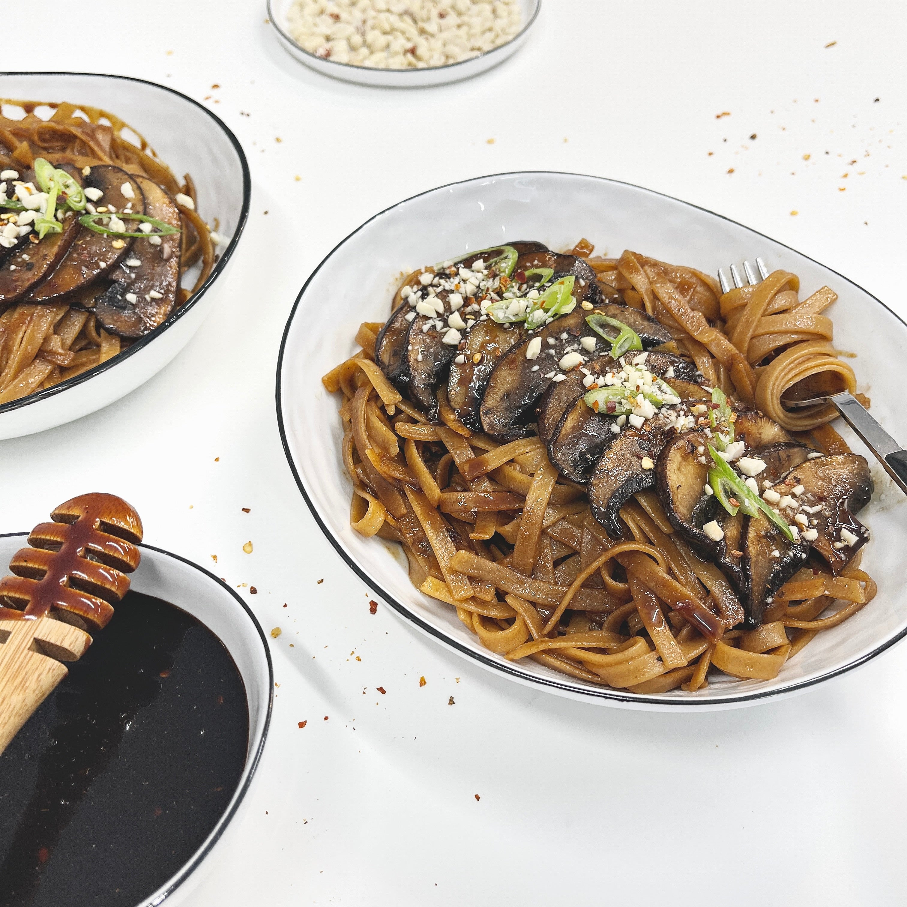 Sweet & Sticky Mushroom Tagliatelle